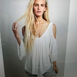 Free people cold shoulder oversized blouse